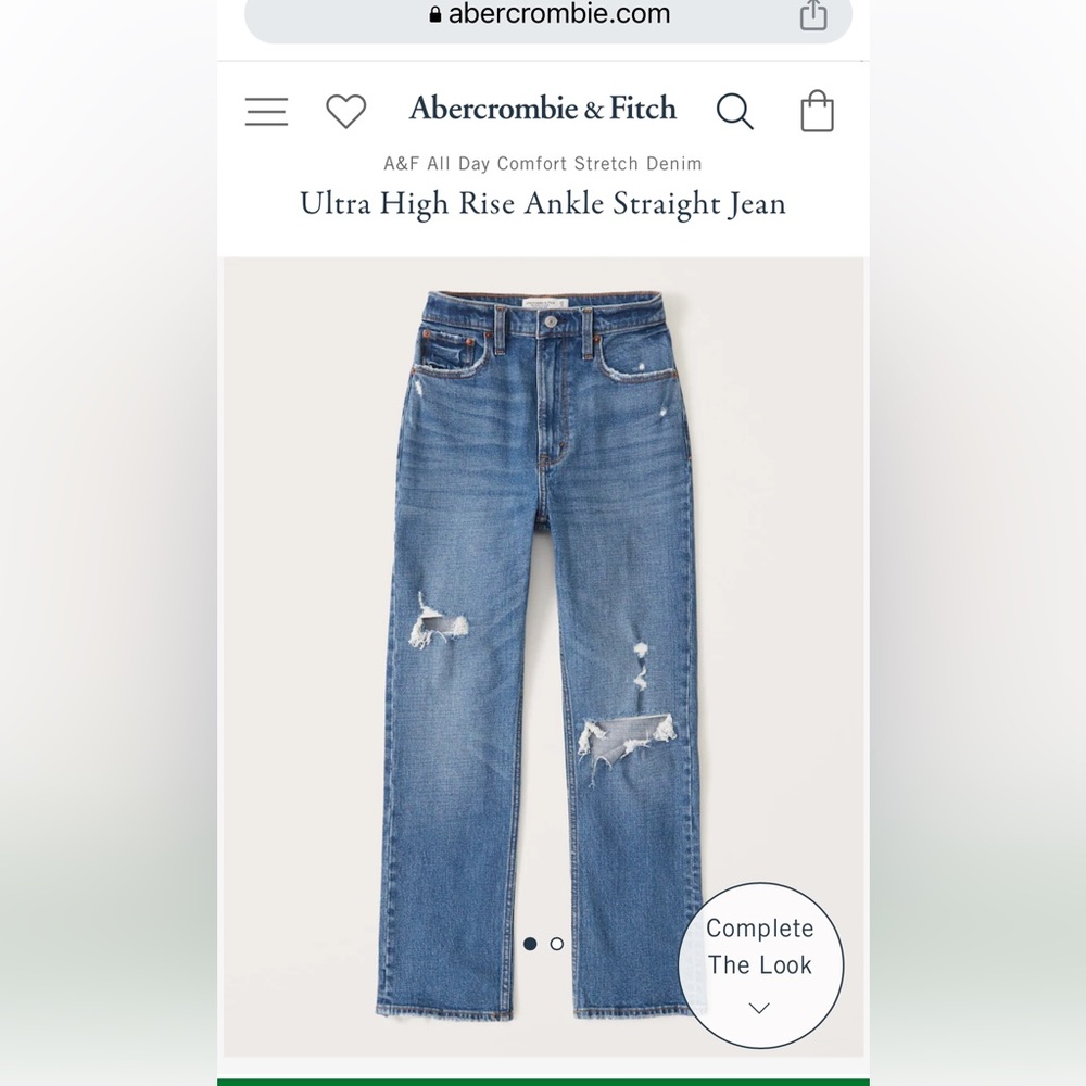 Abercrombie | Ankle straight ultra high rise jean Short